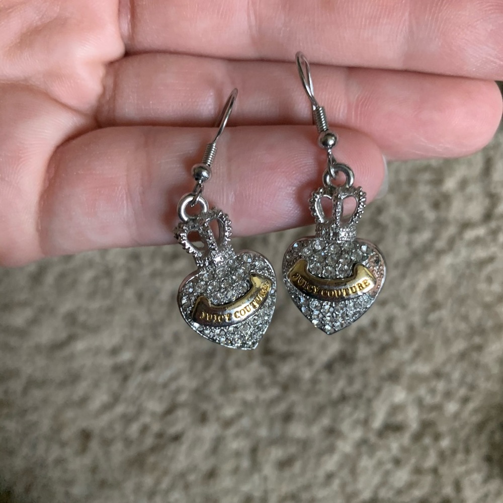 Juicy Couture heart drop earrings